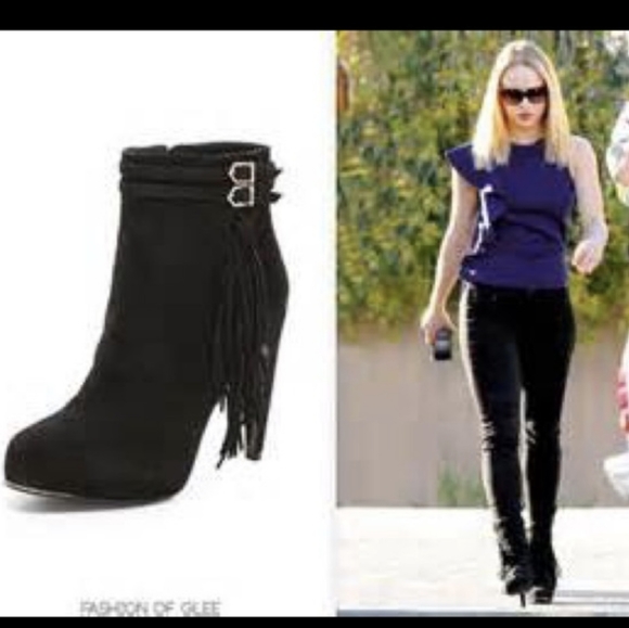 Sam Edelman Keegan Black Suede ankle boots with fringe almost new - Picture 2 of 12